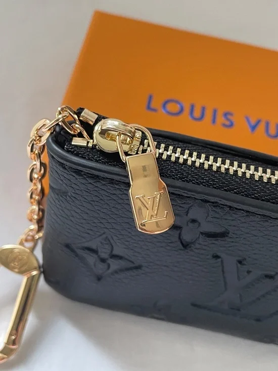 Louis Vuitton Monogram Canvas Key Pouch Coin Purse Pochette Cles Black - Picture 3 of 12